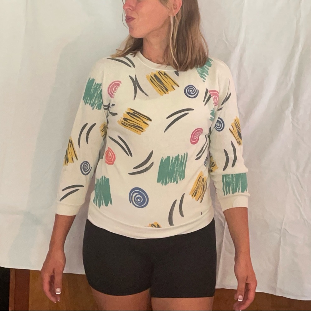 Patterned Vintage Women's Top - Multicolor